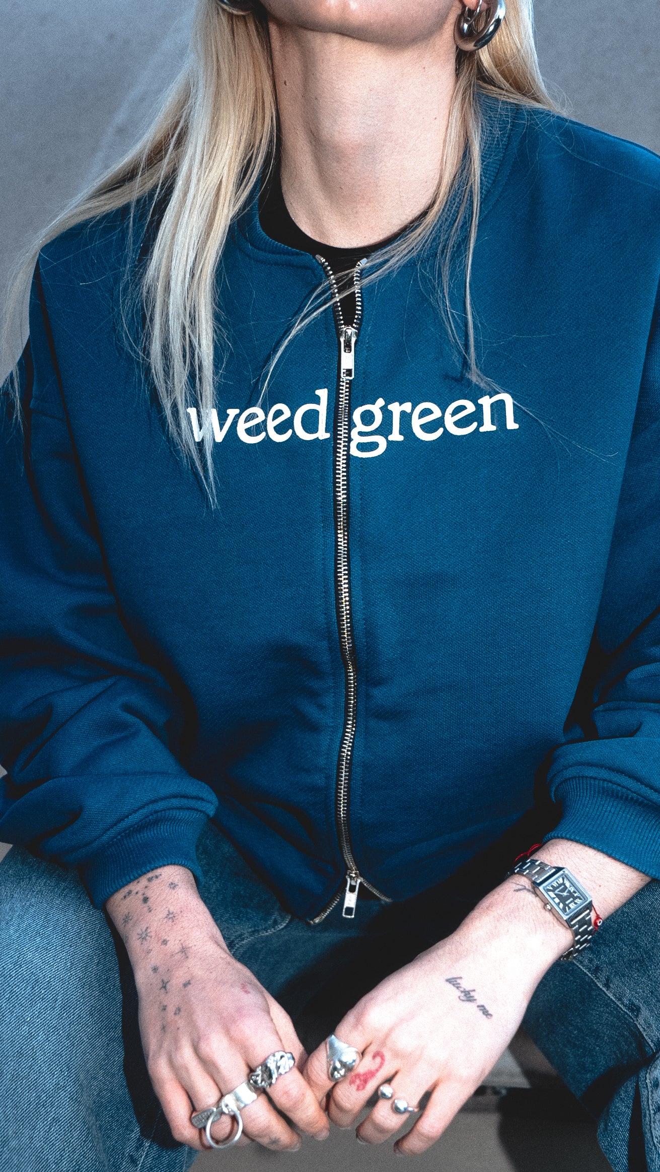HOODIE DOBLE CIERRE AZUL - Image 4